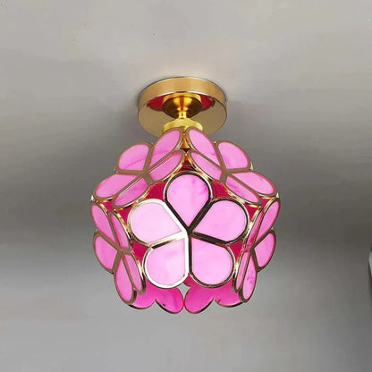 Design glazen plafondverlichting in bloemstijl
