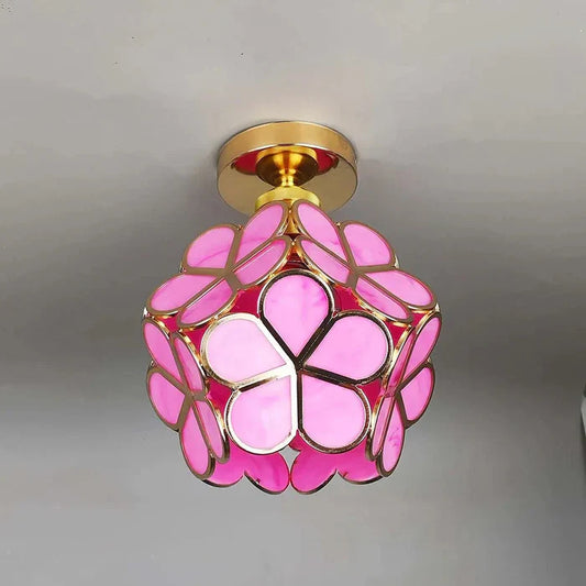 Design glazen plafondverlichting in bloemstijl