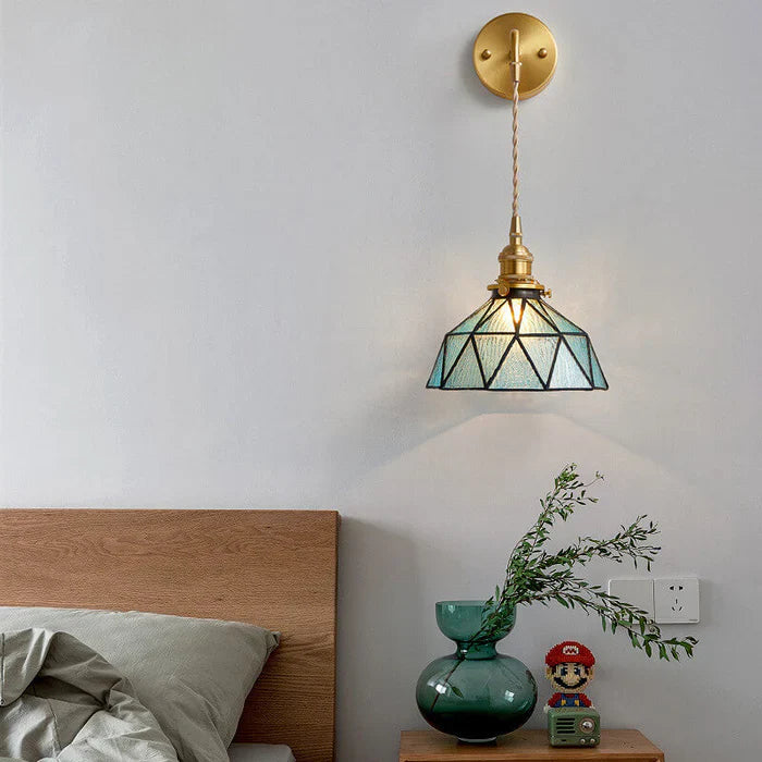 Aquarius - moderne wandlamp van waterrimpelglas in onregelmatige koepelvorm