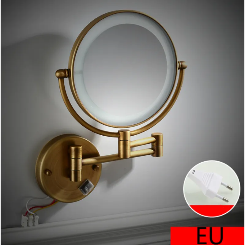 Gouden oplaadbare led vergrotende spiegel voor make-up en badkamer