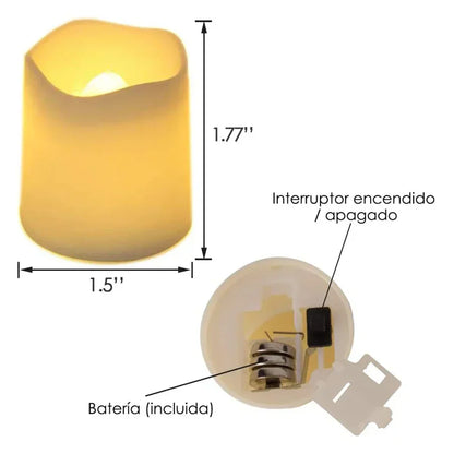Set van 24 vlamloze LED-kaarslampen