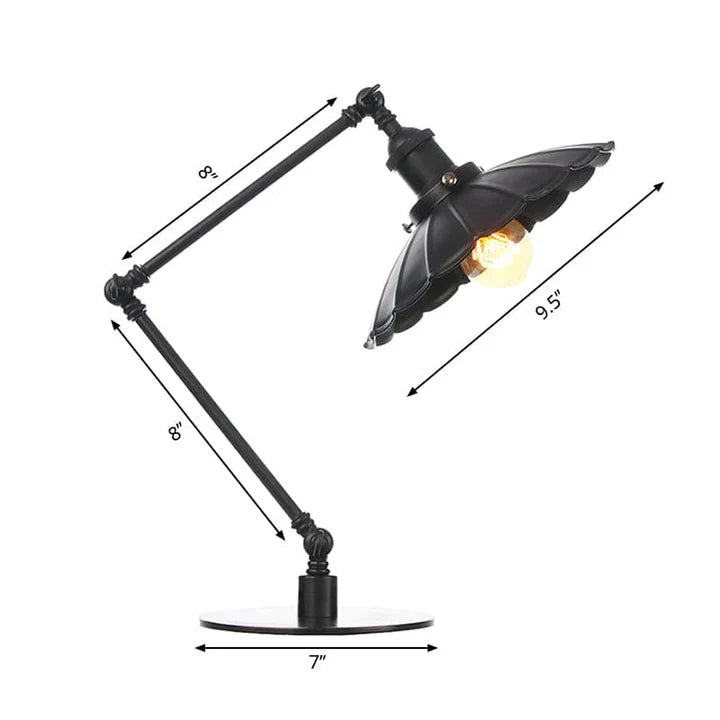 Lichtstijl – verstelbare vintage lamp met gevormde metalen kap
