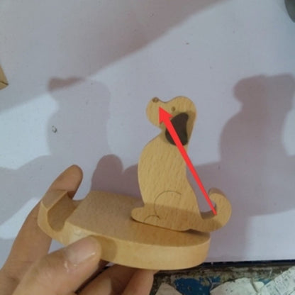 Creatieve mobiele telefoonhouder van beukenhout – met muntvakje en gravure