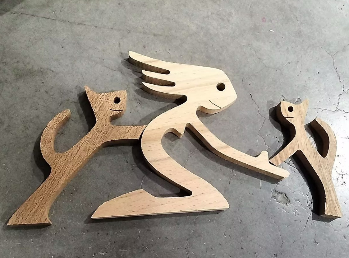 Houten puppy's Scandinavische decoratie