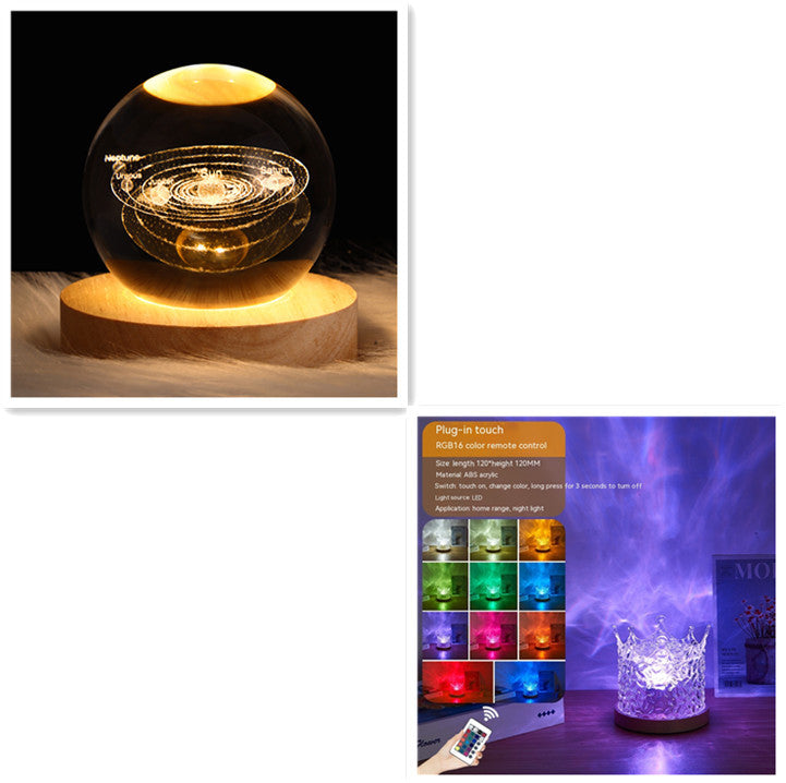 LED-wellen-projektionslampe – RGB, dimmbare tischlampe mit 16 farben