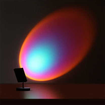 GlowBright - retro tafellamp met zonsondergangmotief