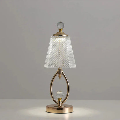 Vintage gouden kristallen tafellamp