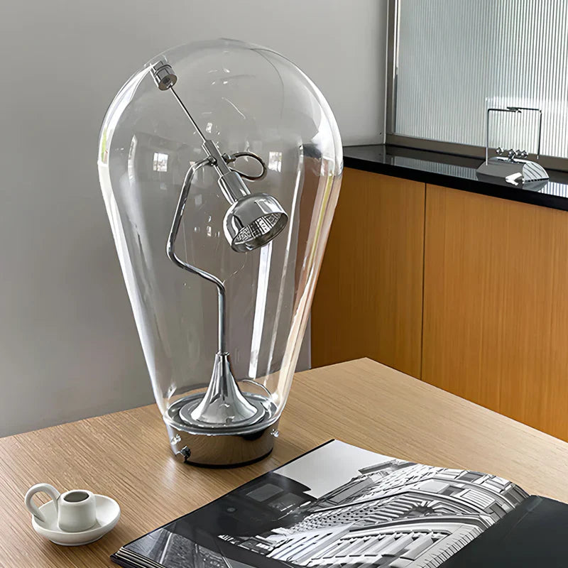 Lumimagnet - industriële magnetische bediening glazen bol tafellamp met touch-dimming