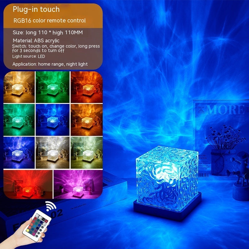 LED-wellen-projektionslampe – RGB, dimmbare tischlampe mit 16 farben