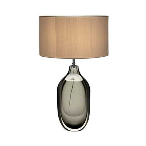 CrystalGlow – moderne kristallen tafellamp met stoffen kap in kaki