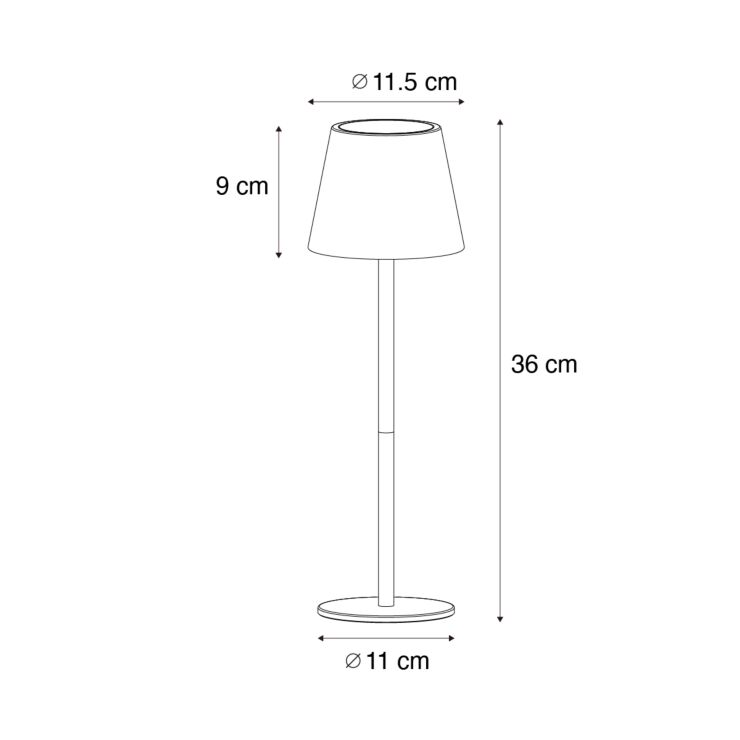 Set van 2 zwarte tafellampen met dimmer en stafunctie – Murdock