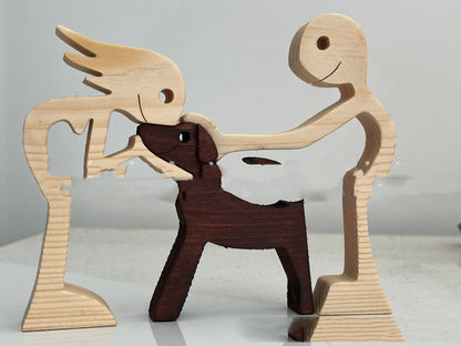 Houten puppy's Scandinavische decoratie
