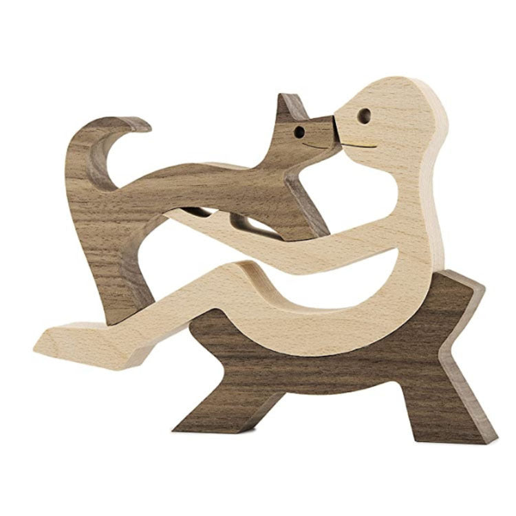 Houten puppy's Scandinavische decoratie