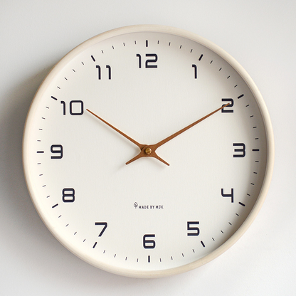 EleQuartz clock - ronde wandklok - noordse houten wandklok