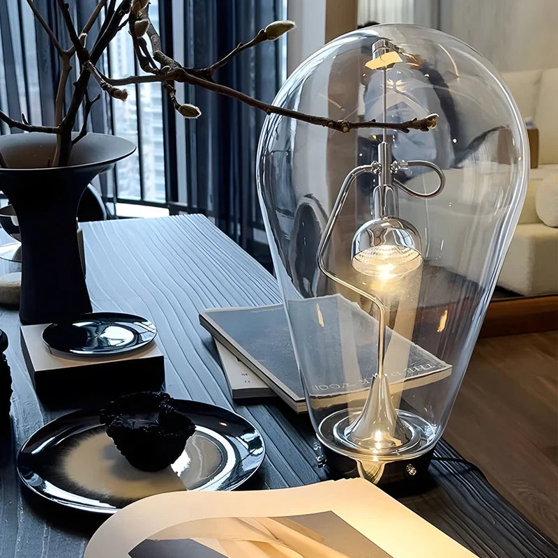 Lumimagnet - industriële magnetische bediening glazen bol tafellamp met touch-dimming