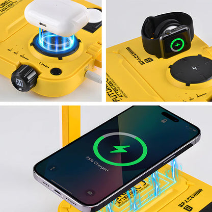 TechGlow – 3-in-1 tafellamp met draadloze oplader, RGB-verlichting en timer