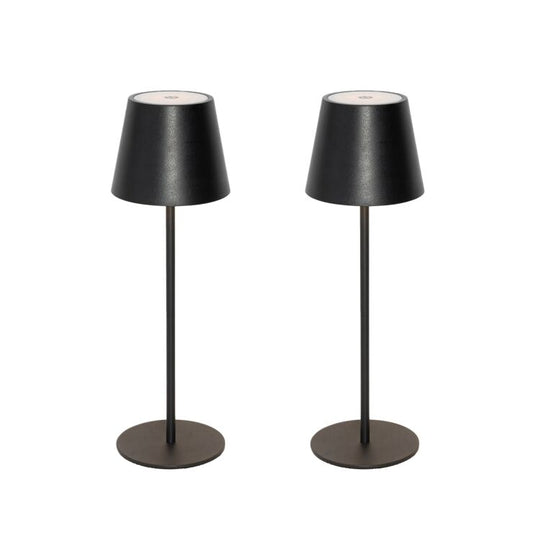 Set van 2 zwarte tafellampen met dimmer en stafunctie – Murdock