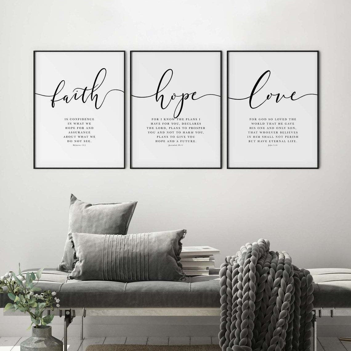 Decoratief Bijbelcanvas met aquarelbloemen en zegeningen