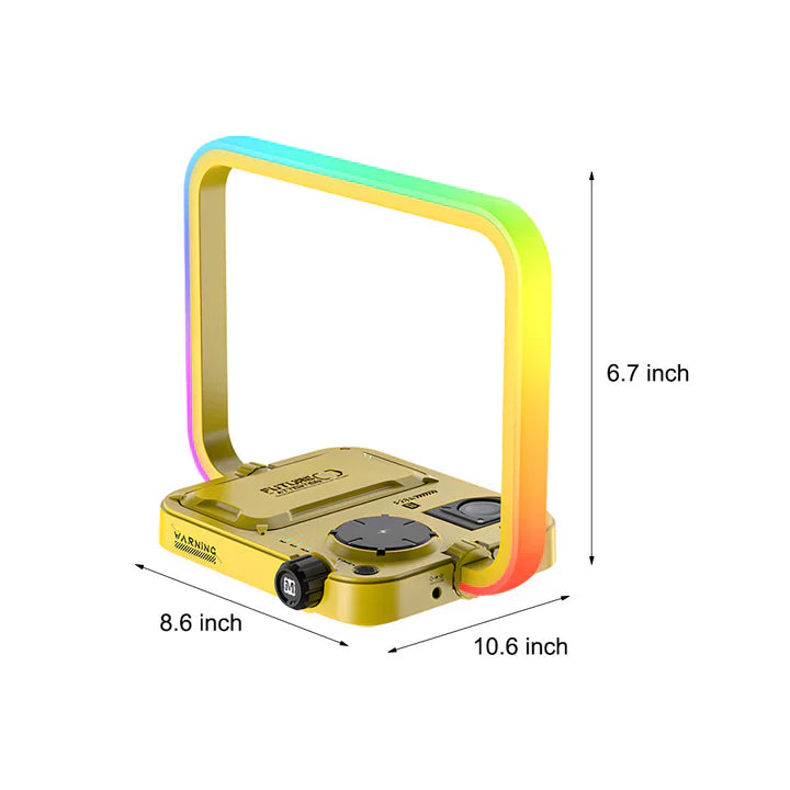TechGlow – 3-in-1 tafellamp met draadloze oplader, RGB-verlichting en timer