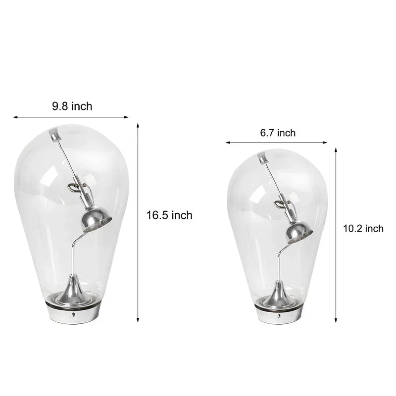 Lumimagnet - industriële magnetische bediening glazen bol tafellamp met touch-dimming
