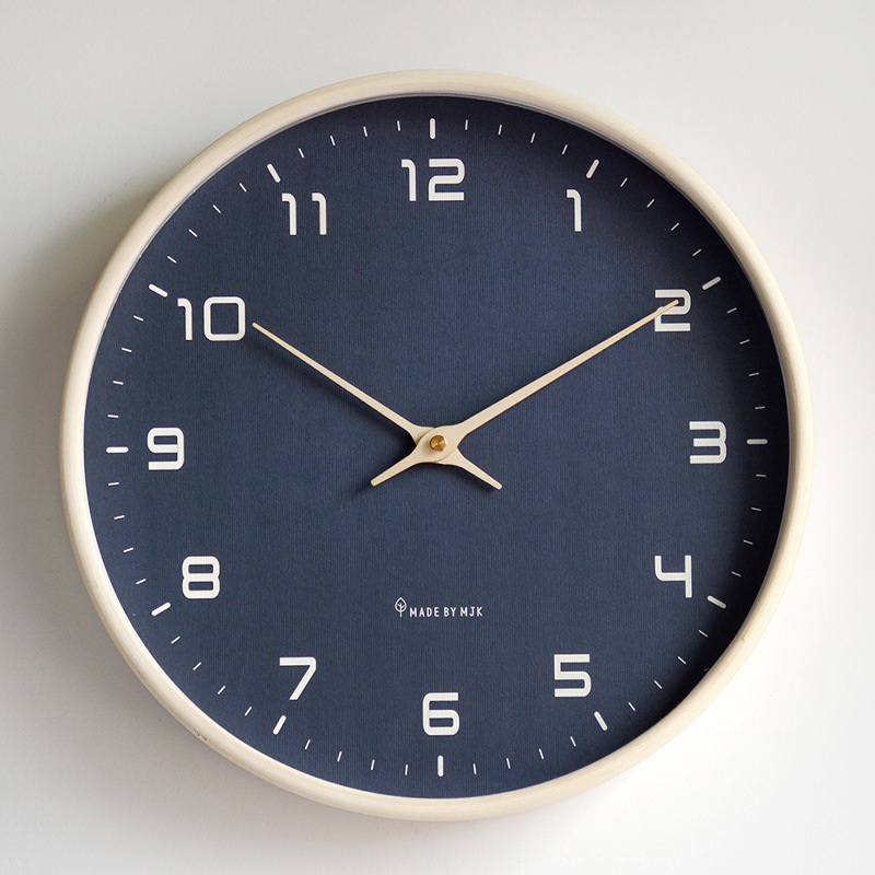 EleQuartz clock - ronde wandklok - noordse houten wandklok