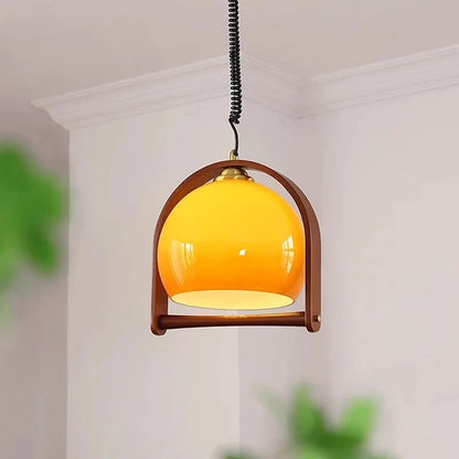 Vintage bauhaus houten hanglampen