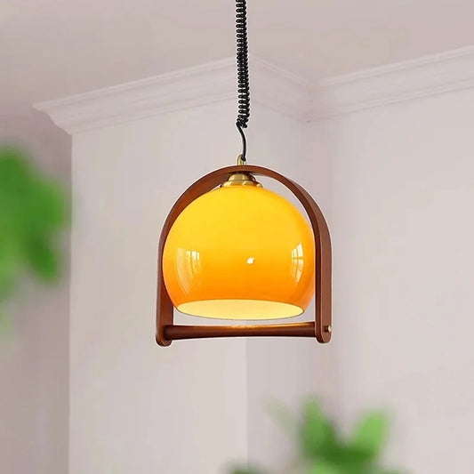 Vintage bauhaus houten hanglampen