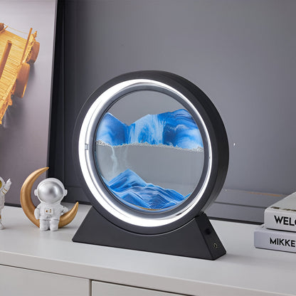 Sands of time - led tafellamp met zandkunst - roterende zandkunstlamp