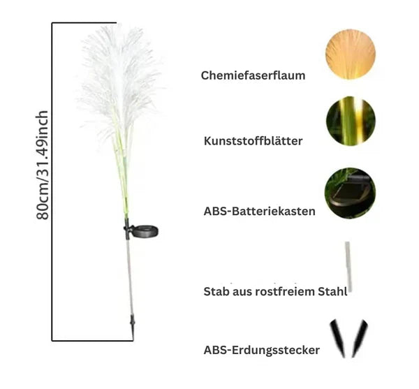 Vezelriet buitenlamp (solar)