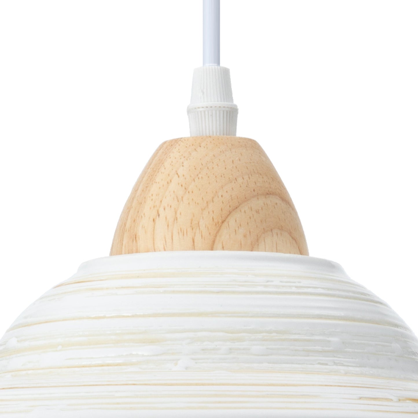 Retro hoedvorm wit keramiek hanglamp