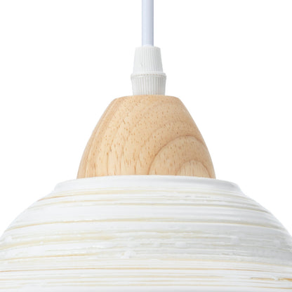 Retro hoedvorm wit keramiek hanglamp