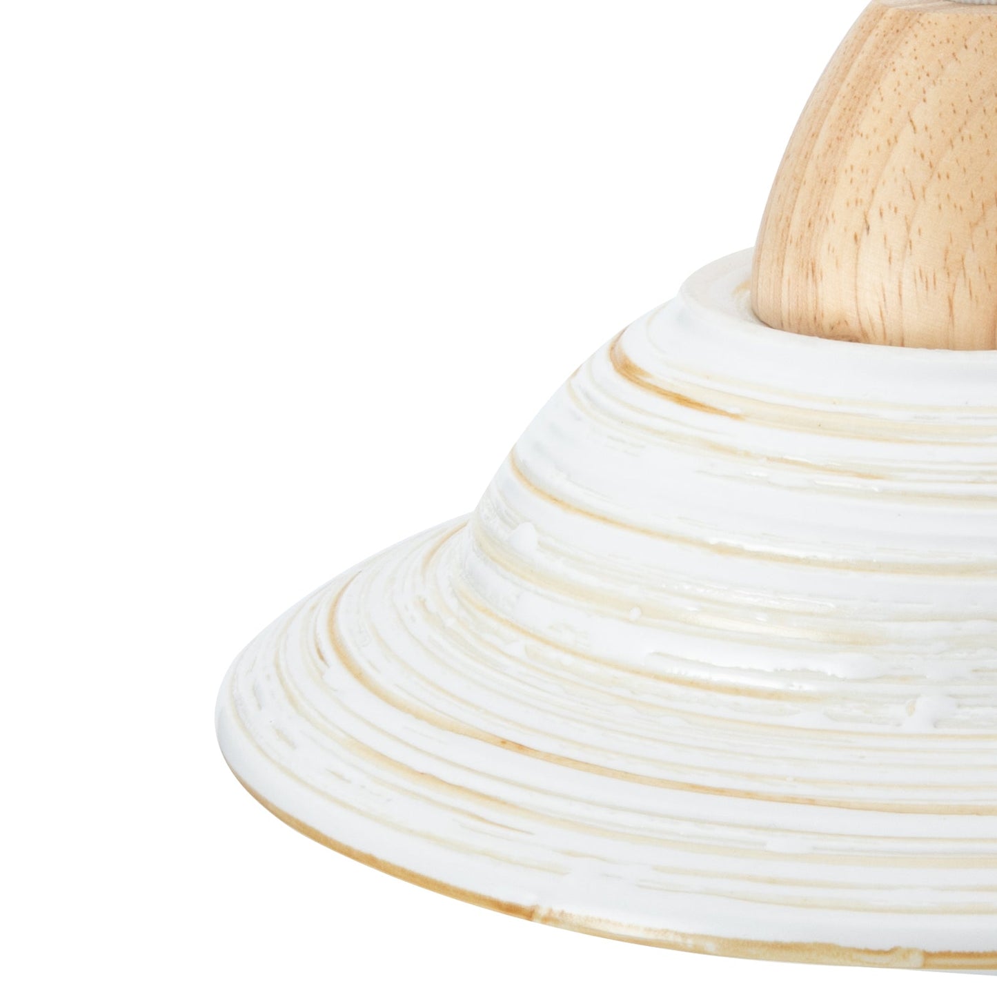Retro hoedvorm wit keramiek hanglamp