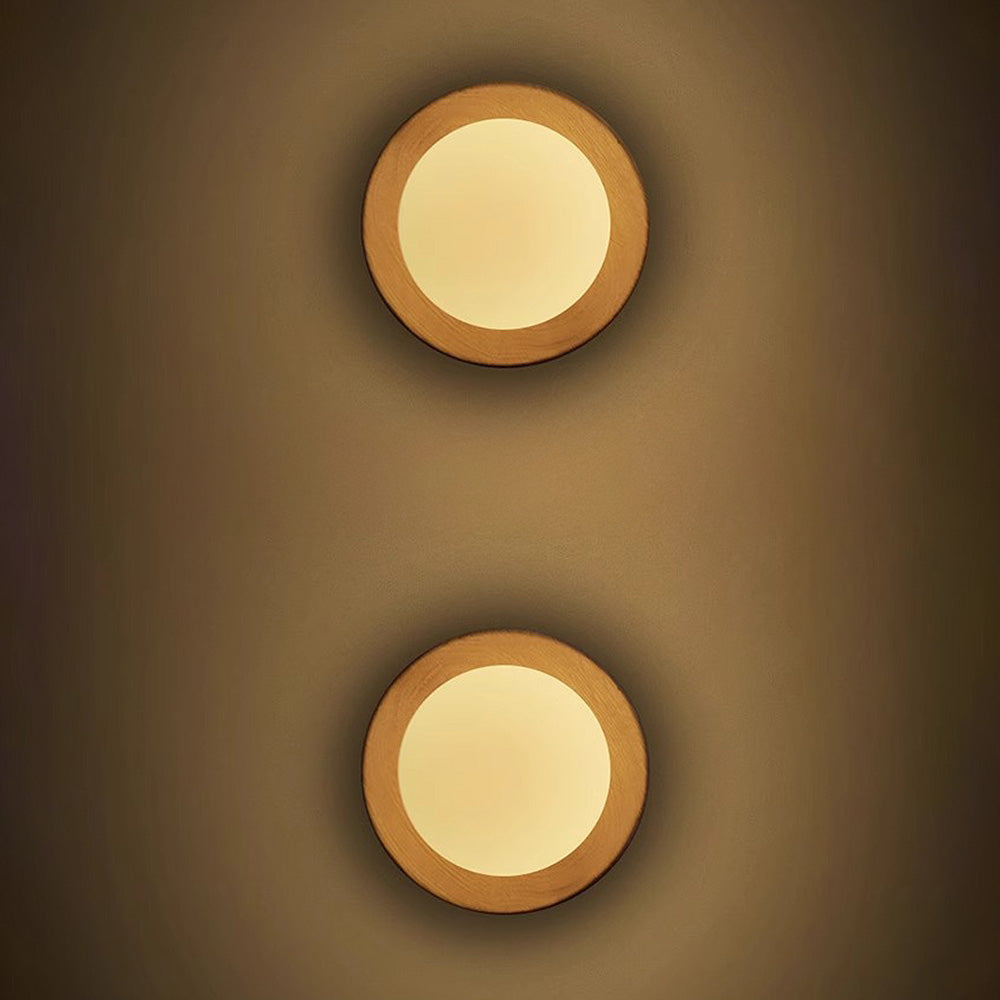 Natuurlijke houten witte eenvoudige wandlamp