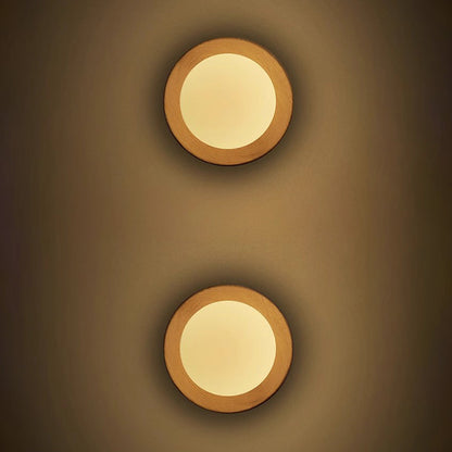 Natuurlijke houten witte eenvoudige wandlamp