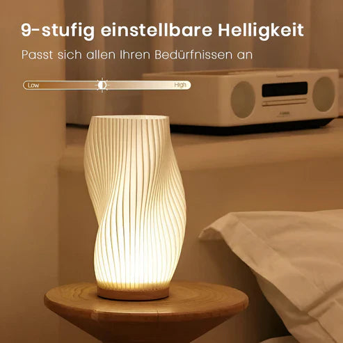 DreamWave - moderne crèmekleurige 3D golflamp met elegante metalen voet