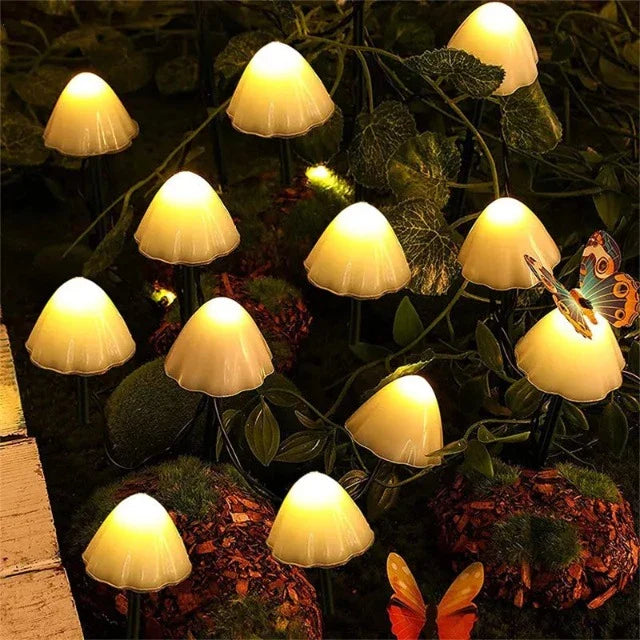 Kerstverlichting paddestoel - LED-lichtketting op zonne-energie
