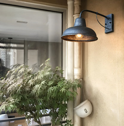 Aisle ijzeren wandlamp - antiek vintage schuurlamp - zwart industrieel wandlicht