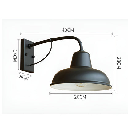 Aisle ijzeren wandlamp - antiek vintage schuurlamp - zwart industrieel wandlicht