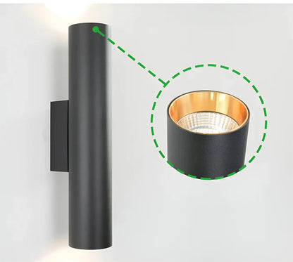 Wandlamp met dubbele kop - gouden wandlamp - cilinder wandlamp