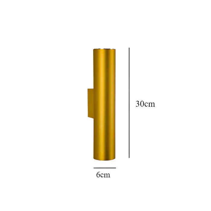 Wandlamp met dubbele kop - gouden wandlamp - cilinder wandlamp