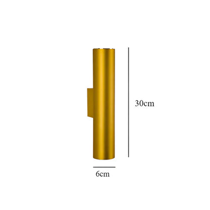 Wandlamp met dubbele kop - gouden wandlamp - cilinder wandlamp