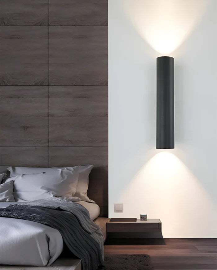 Wandlamp met dubbele kop - gouden wandlamp - cilinder wandlamp