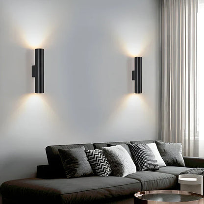 Wandlamp met dubbele kop - gouden wandlamp - cilinder wandlamp