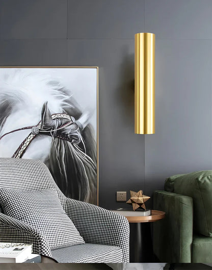 Wandlamp met dubbele kop - gouden wandlamp - cilinder wandlamp