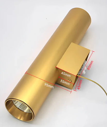 Wandlamp met dubbele kop - gouden wandlamp - cilinder wandlamp