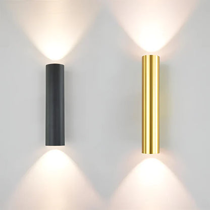 Wandlamp met dubbele kop - gouden wandlamp - cilinder wandlamp