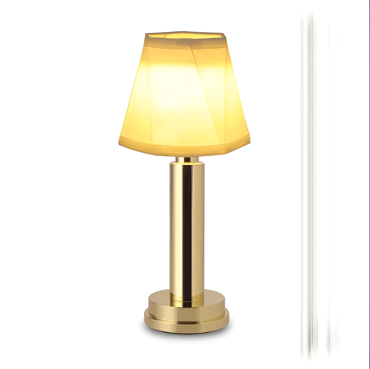 Vintage flare - aluminium tafellamp dimbaar stoffen bar lampenkap
