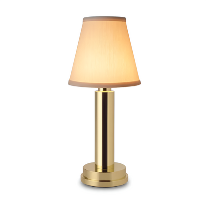 Vintage flare - aluminium tafellamp dimbaar stoffen bar lampenkap