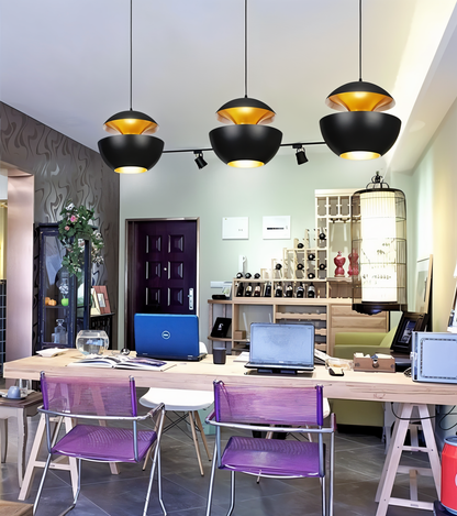 Appel hanglamp - zwart wit zon hanglamp - artistieke e27 hanglamp