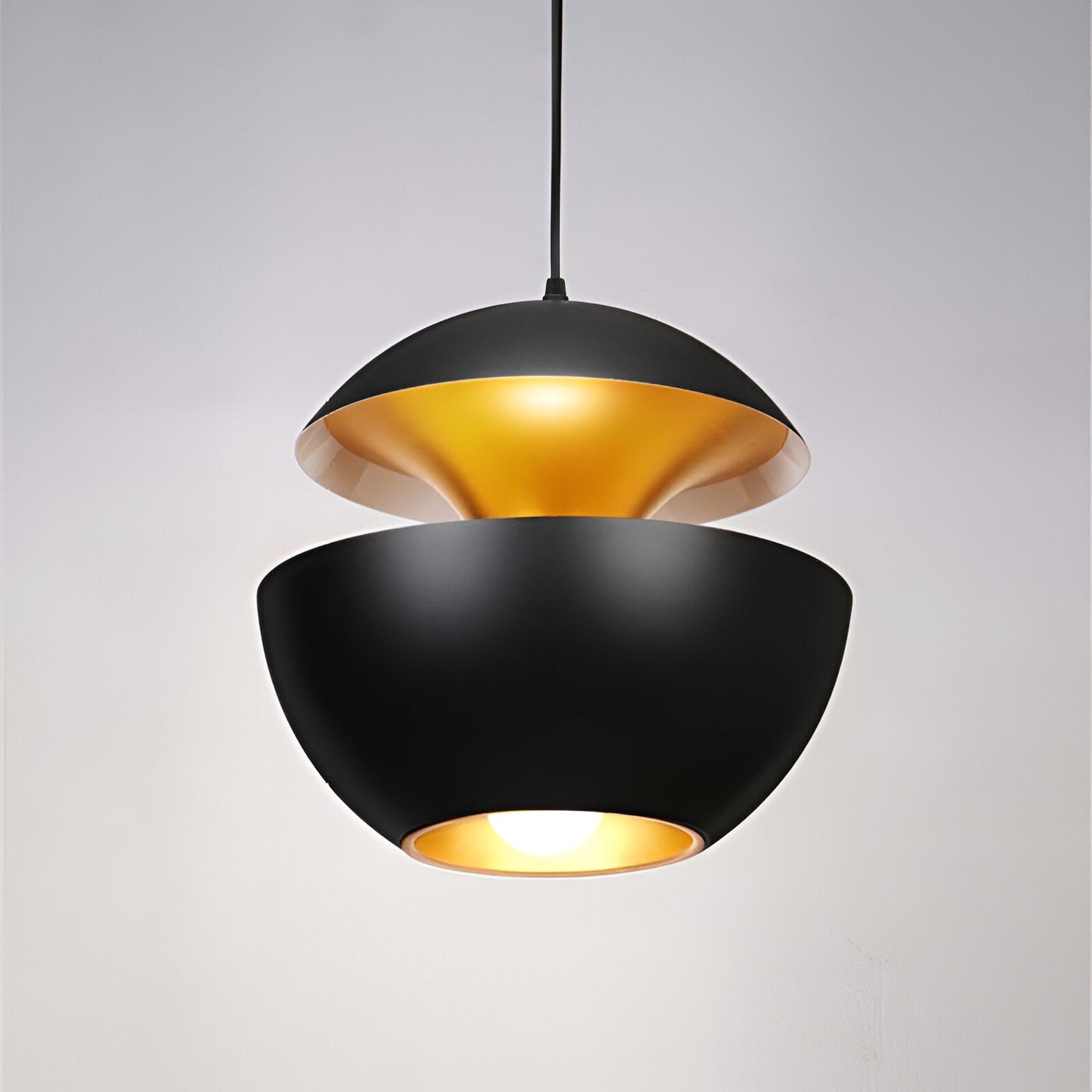 Appel hanglamp - zwart wit zon hanglamp - artistieke e27 hanglamp